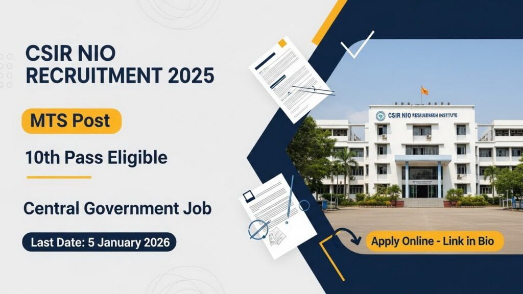 CSIR NIO Recruitment 2025